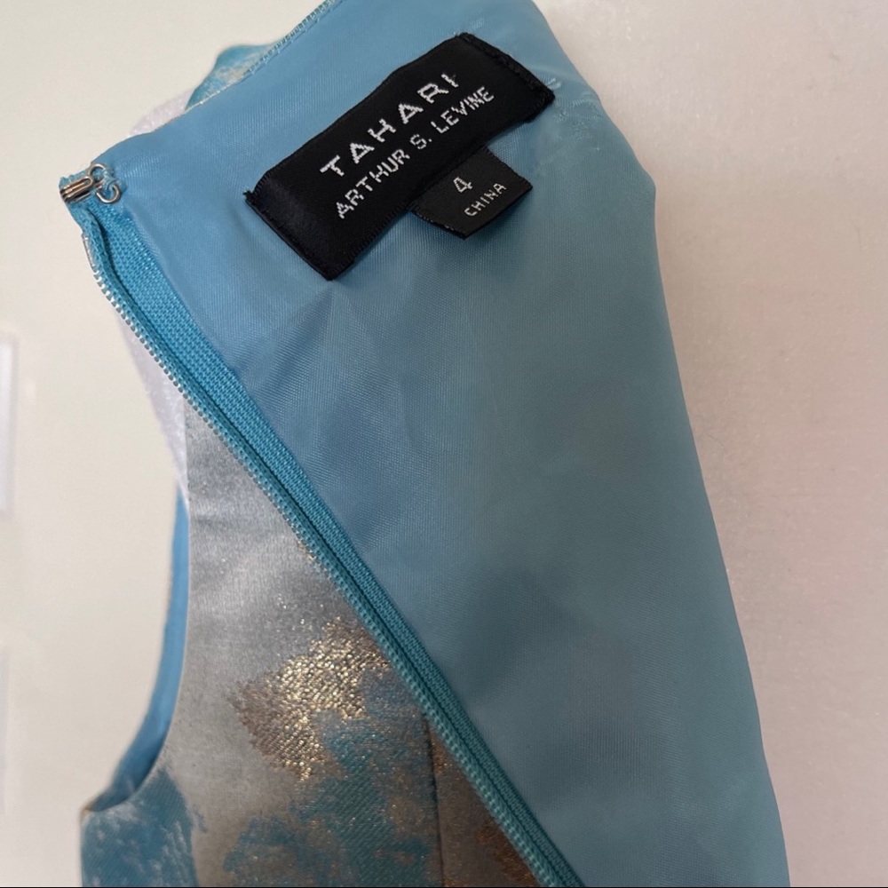 Tahari Sky blue/gold Dress